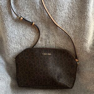 Calvin Klein Monogram Brown Crossbody Bag